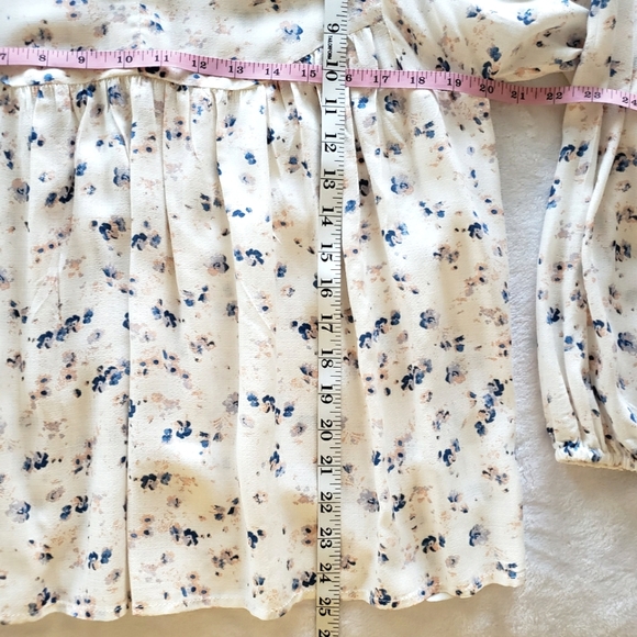 Lucky Brand Long Sleeve Boho Floral Smock Top--Sz M - Picture 16 of 16